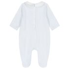 Baby Boys Pale Blue Hedgehog Babygrow, 3, hi-res