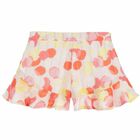Girls Pink and White Printed Shorts, 1, hi-res