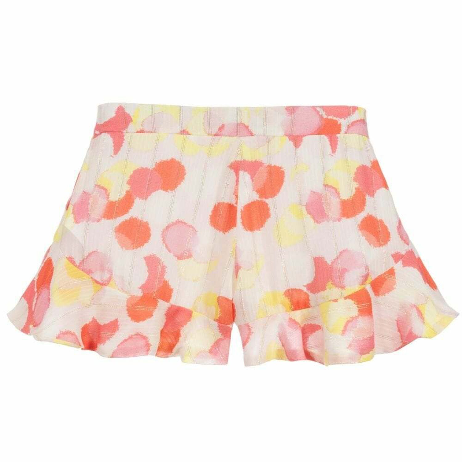 Girls Pink and White Printed Shorts, 1, hi-res image number null