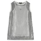 Girls Gold & White Logo Dress Set, 1, hi-res
