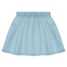 Girls Blue Logo Denim Skirts, 1, hi-res