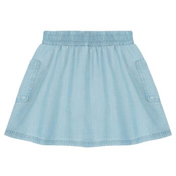 Girls Blue Logo Denim Skirts