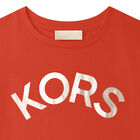 تيشيرت بالشعار باللون البرتقالي للبنات, 4, hi-res