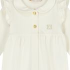Baby Girls Ivory Logo Ruffled Babygrow, 1, hi-res