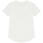 تيشيرت بنات بالشعار باللون الأبيض, 1, hi-res