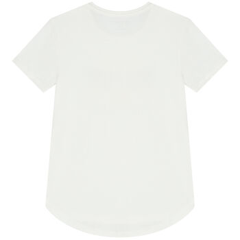 Girls White Floral Logo T-Shirt
