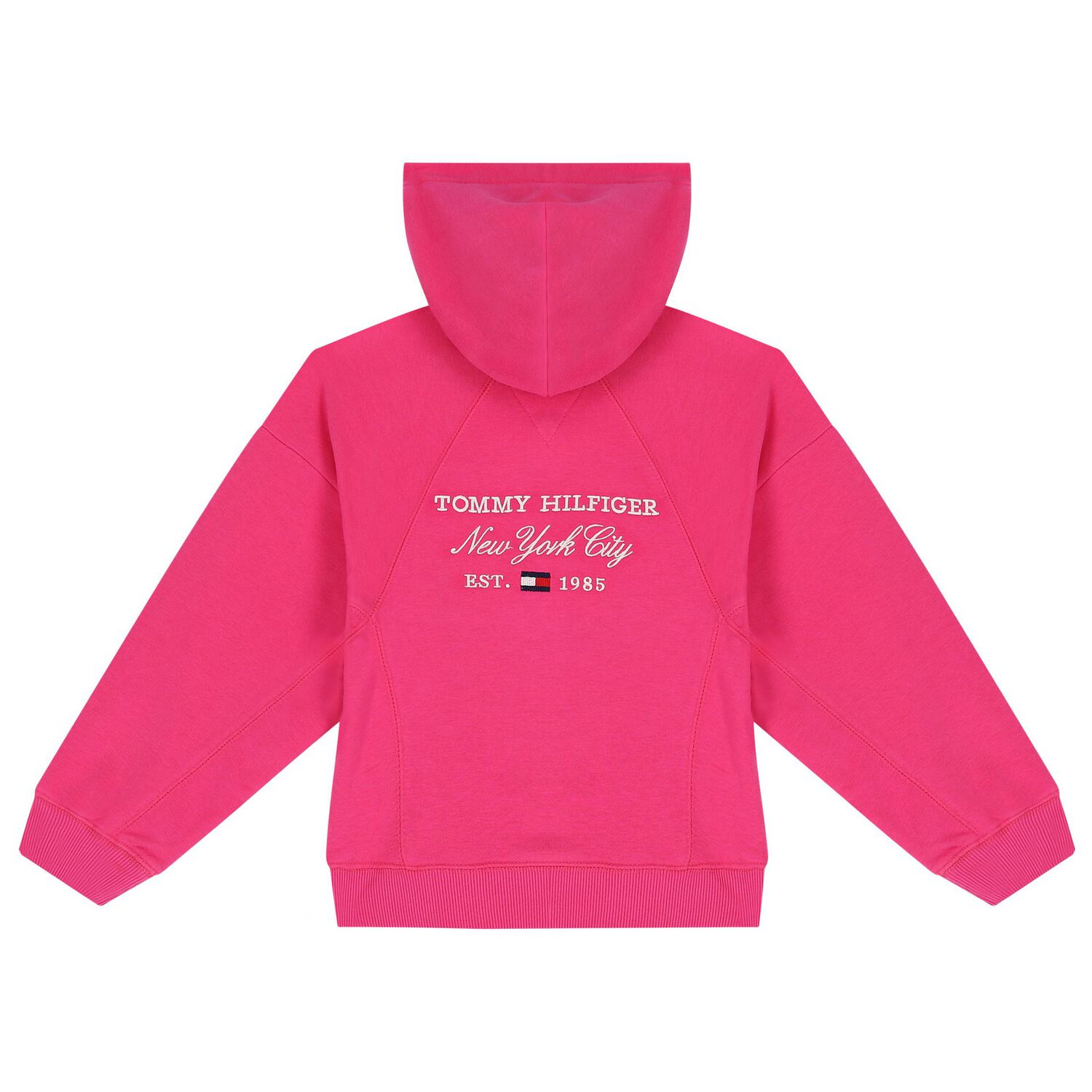 Girls Pink Logo Hooded Zip Up Top, 1, hi-res image number null