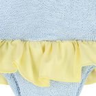 Girls Blue Ruffle Crinkle Swimsuit, 4, hi-res