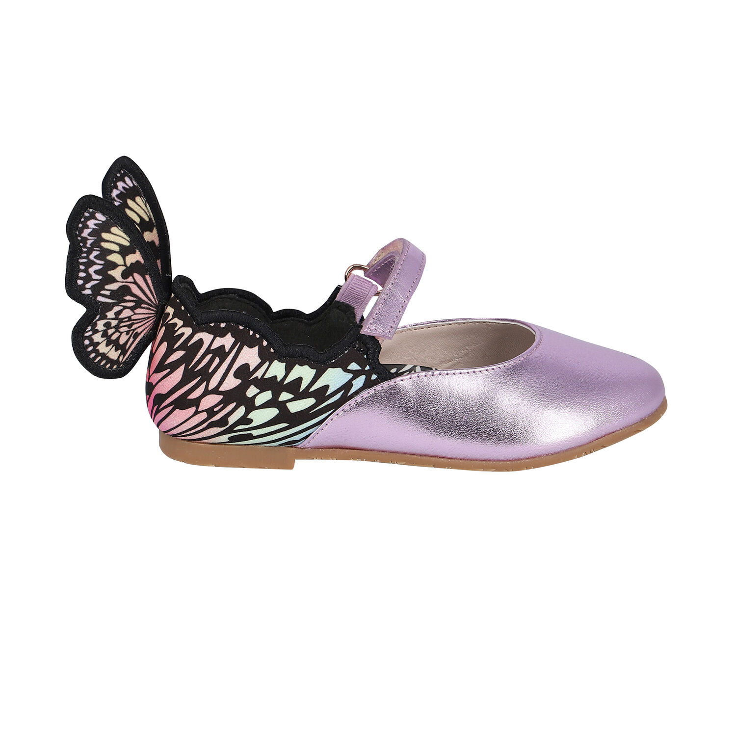 Younger Girls Metallic Purple Ballerina Shoes, 1, hi-res