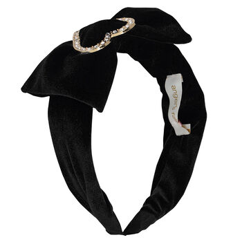 Girls Black Heart Headband
