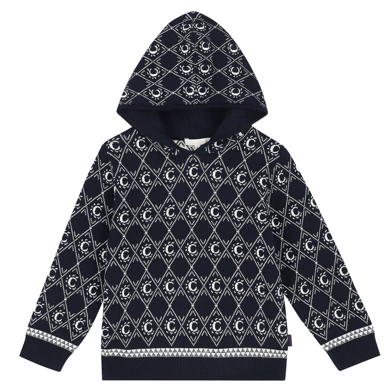 توب هودى بالشعار باللون الكحلى للبنات, 1, hi-res image number null