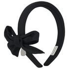 Girls Black Bow Headband, 2, hi-res