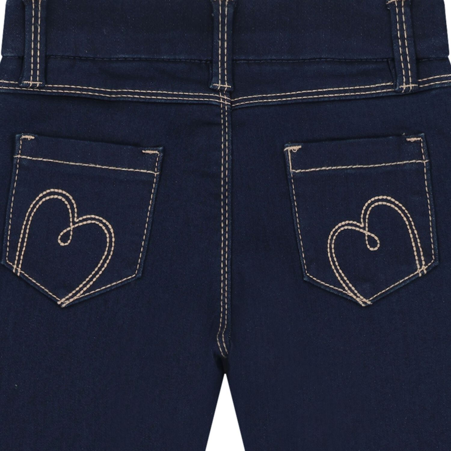 Younger Girls Navy Blue Denim Jeans, 1, hi-res