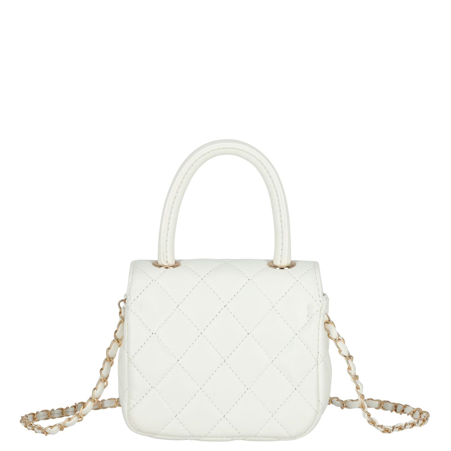 Girls Ivory Heart Quilted Handbag, 1, hi-res