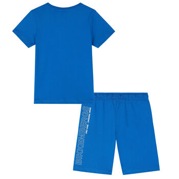 Boys Blue Logo Shorts Set