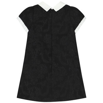 Girls Black Jacquard Dress