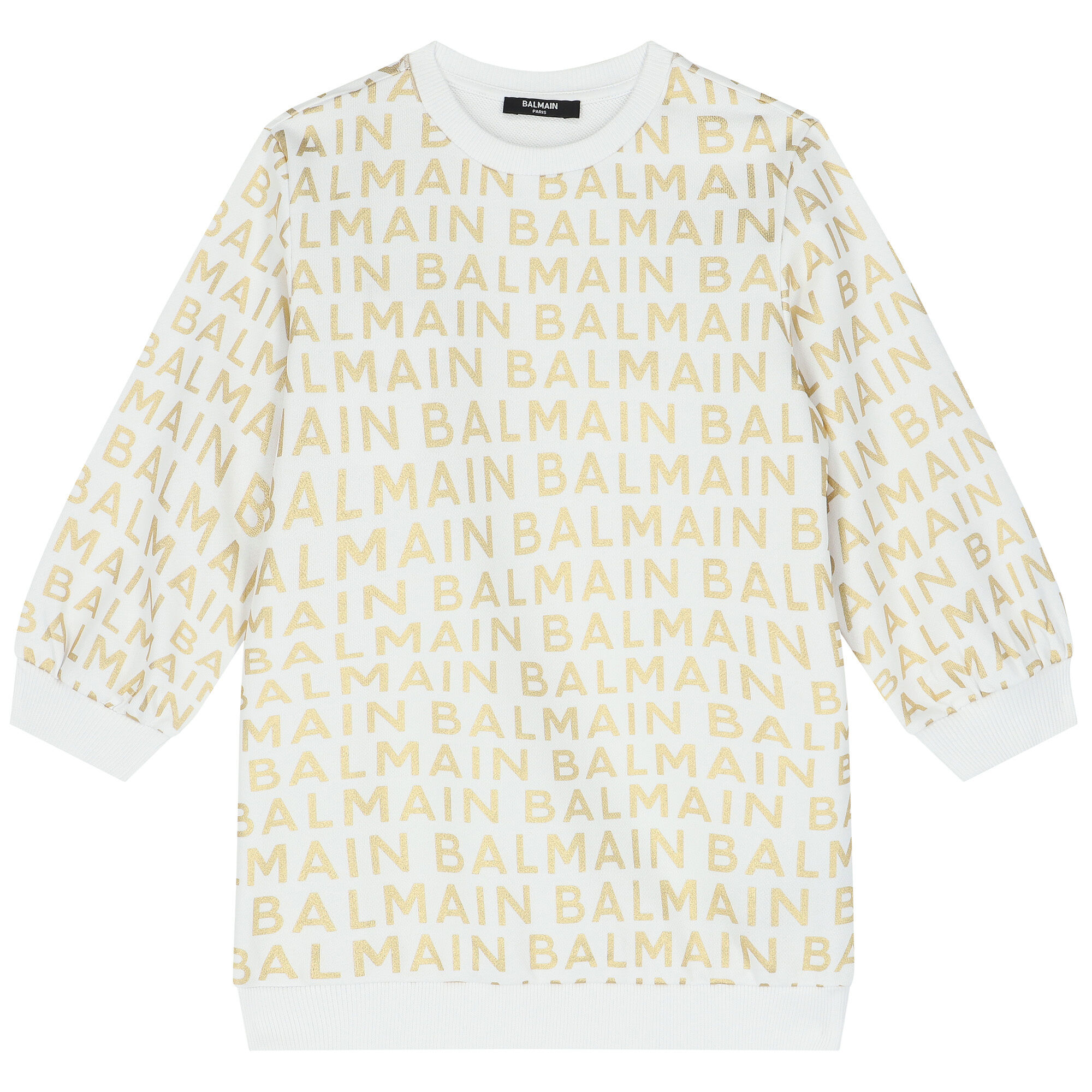 Balmain Girls Black Logo T Shirt Dress Junior Couture UAE