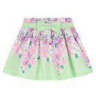 Girls White & Green Floral Skirt Set, 1, hi-res