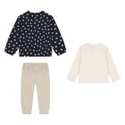 طقم ليجنز من 3 قطع للبنات الصغار، عاجي، أزرق داكن ورمادي, 1, hi-res