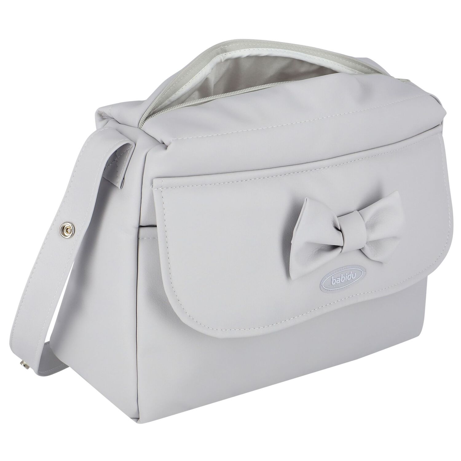 Grey Bow Baby Changing Bag, 2, hi-res