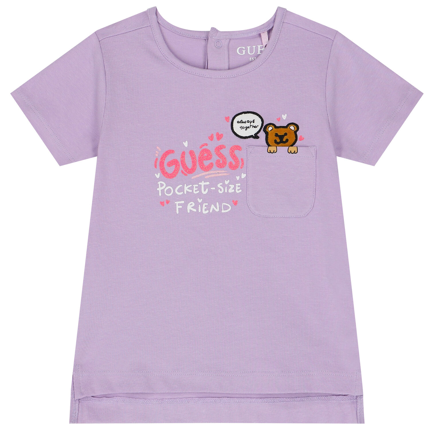 طقم بنطلون بنات بالشعار باللون الأزرق والأرجواني, 1, hi-res