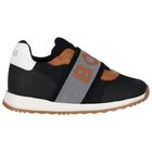 Boys Black Logo Trainers, 1, hi-res