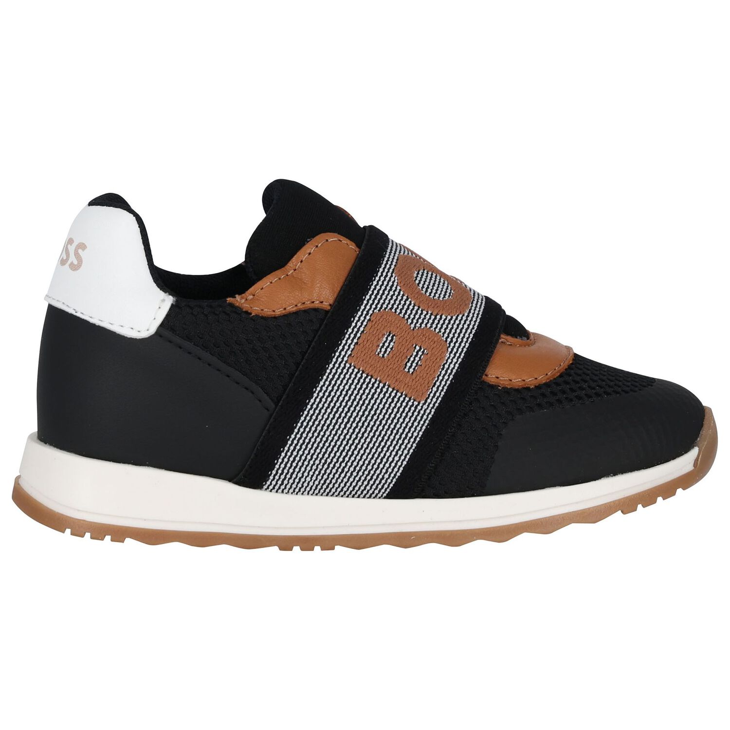 Boys Black Logo Trainers, 1, hi-res image number null