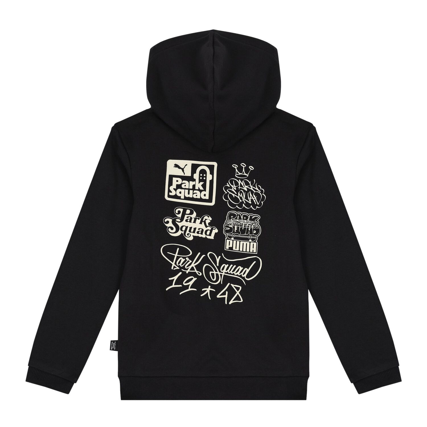 Boys Black Logo Hooded Top, 1, hi-res image number null