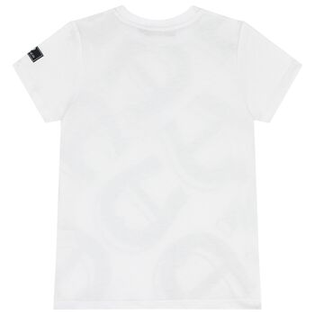 Boys White & Black Logo T-Shirt
