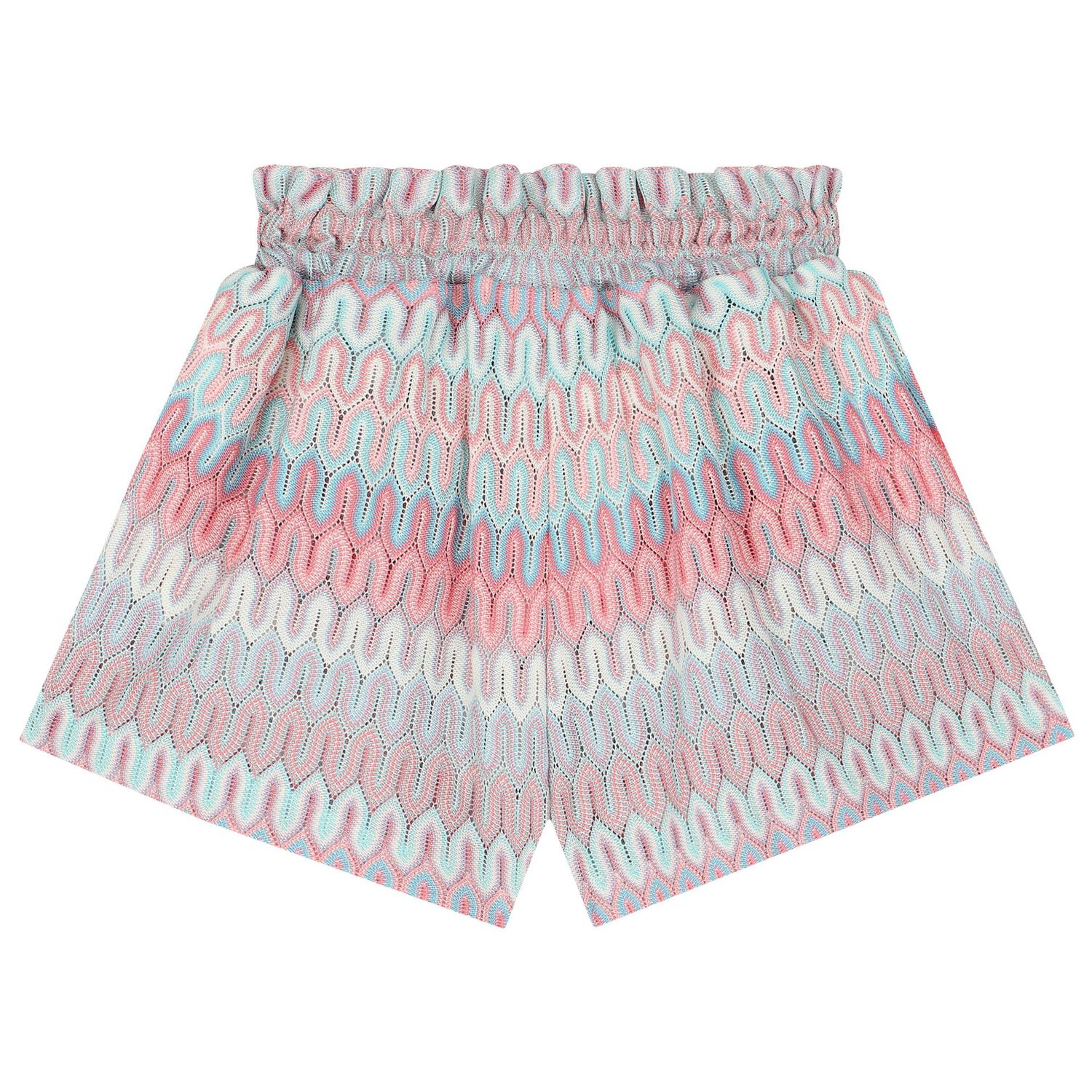 Girls Pink & Blue Crochet Knitted Shorts, 1, hi-res image number null