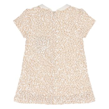 Younger Girls Beige Sequin Dress