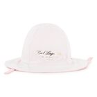 قبعة بالشعار باللون الابيض والوردى للبنات, 1, hi-res