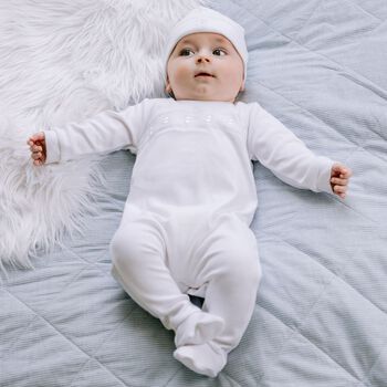 White Babygrow & Hat Set