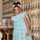 فستان بنات من التول مزين باللون الاخضر , 3, hi-res