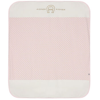 Pink, Ivory & Gold Logo Baby Blanket