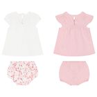 Baby Girls White & Pink Shorts Set ( 2-Pack ), 1, hi-res