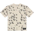 طقم شورت للأولاد بالشعار باللون العاجي, 1, hi-res