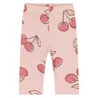 Younger Girls Beige & Pink Cherry Leggings Set, 1, hi-res