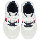 Boys White Logo Trainers, 1, hi-res