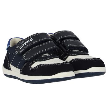 Baby Boys Navy Blue Logo Trainers