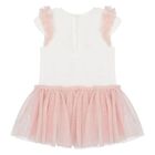 Younger Girls Ivory & Pink Tulle Dress, 1, hi-res