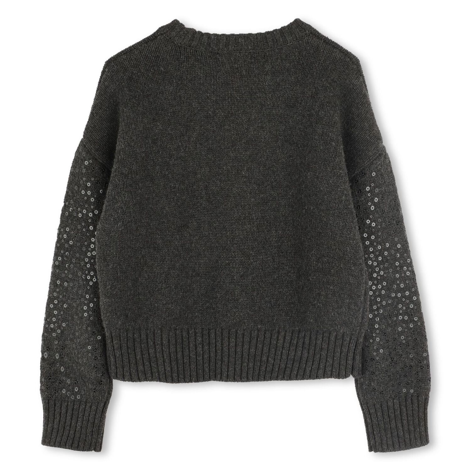Girls Grey Embellished Knitted Jumper, 1, hi-res image number null