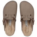 حذاء بنات من الجلد بالشعار باللون البيج, 1, hi-res