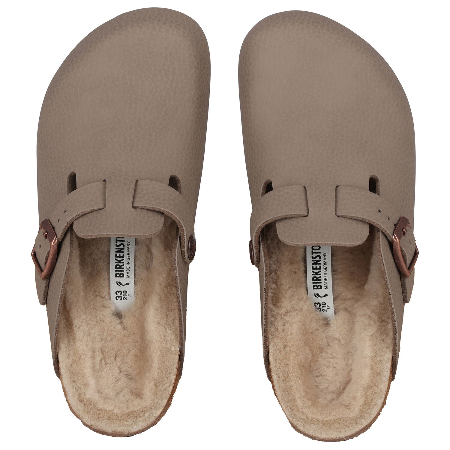 حذاء بنات من الجلد بالشعار باللون البيج, 1, hi-res