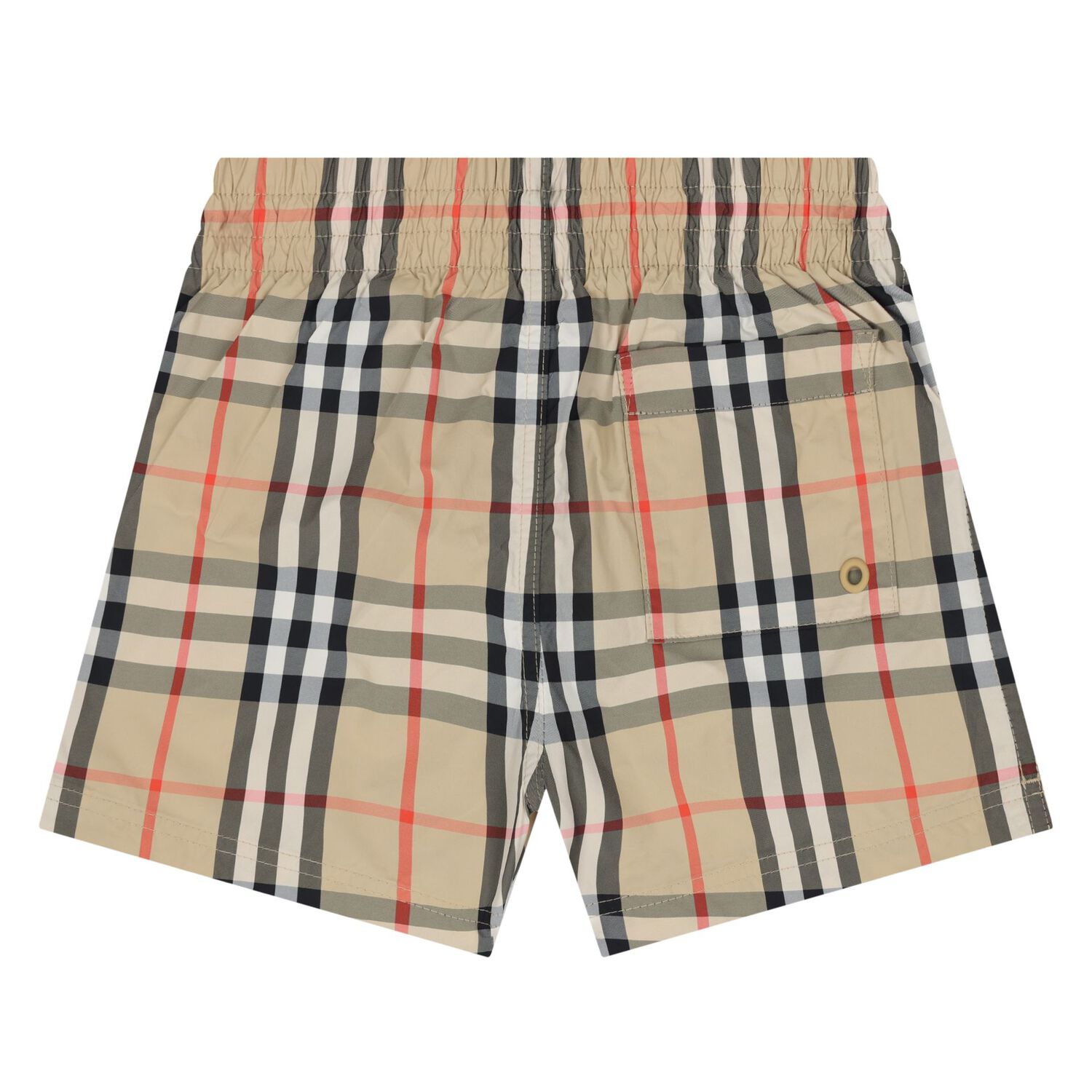 Younger Boys Beige Check Shorts, 1, hi-res