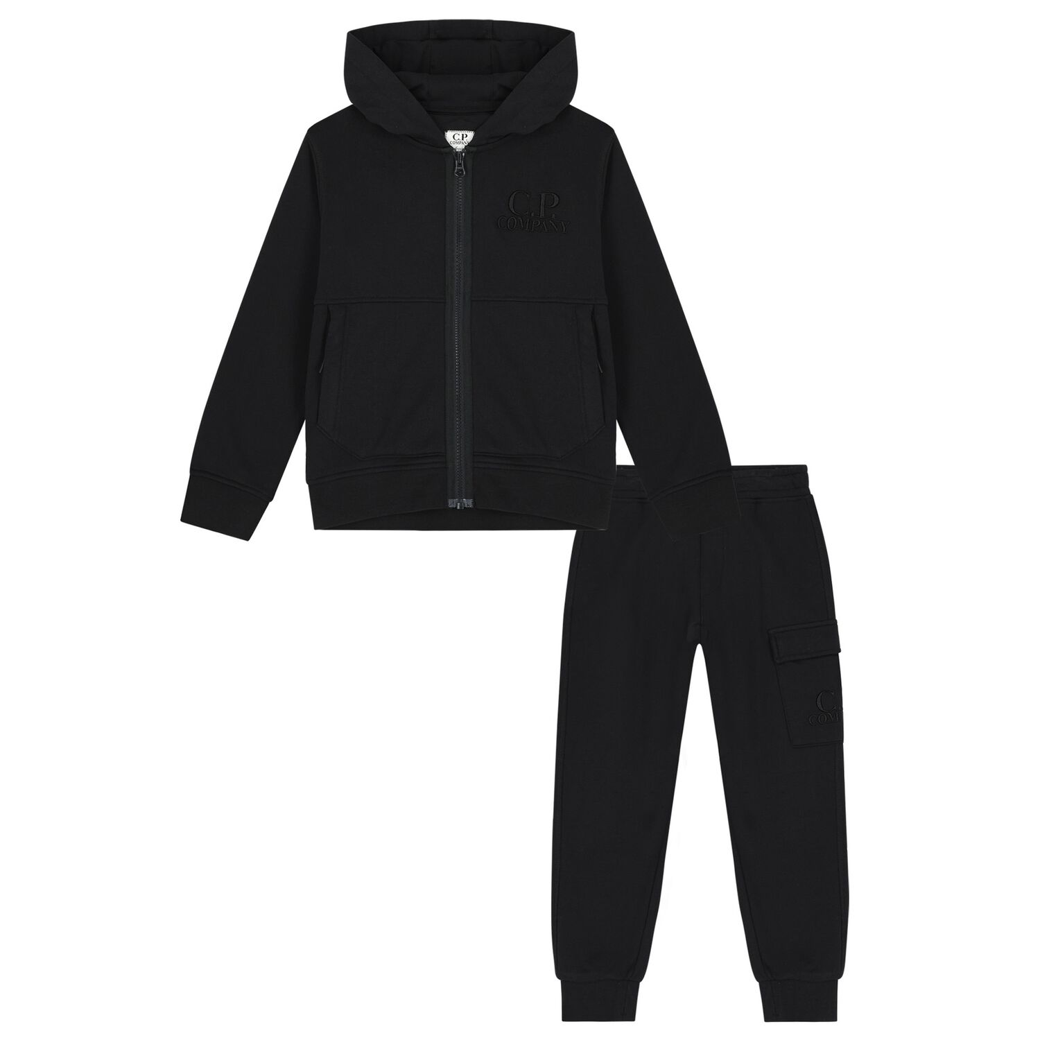 Boys Black Logo Tracksuit, 1, hi-res