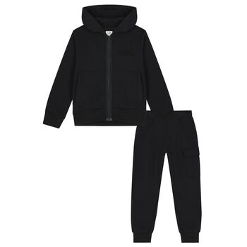 Boys Black Logo Tracksuit