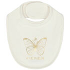 Baby Girls Ivory & Gold Butterfly Logo Babygrow Gift Set, 1, hi-res