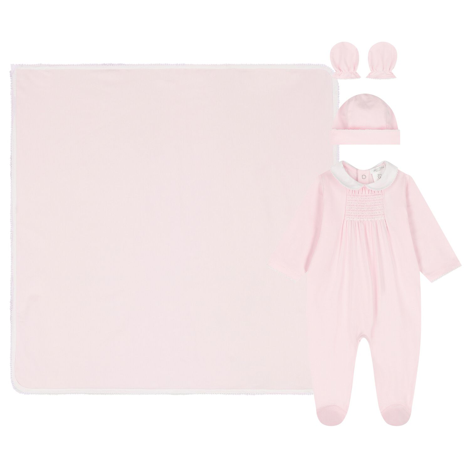 Baby Girls Pink & White Babygrow Gift Set, 3, hi-res