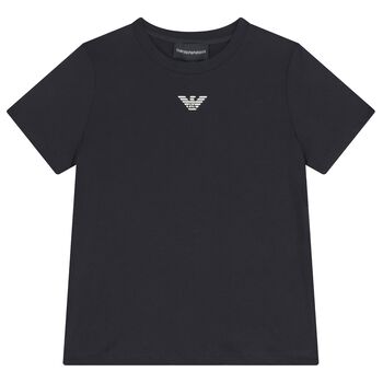 Boys Navy Blue Logo T-Shirt